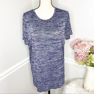 ANN TAYLOR Blue Heatherd short sleeve T-Shirt